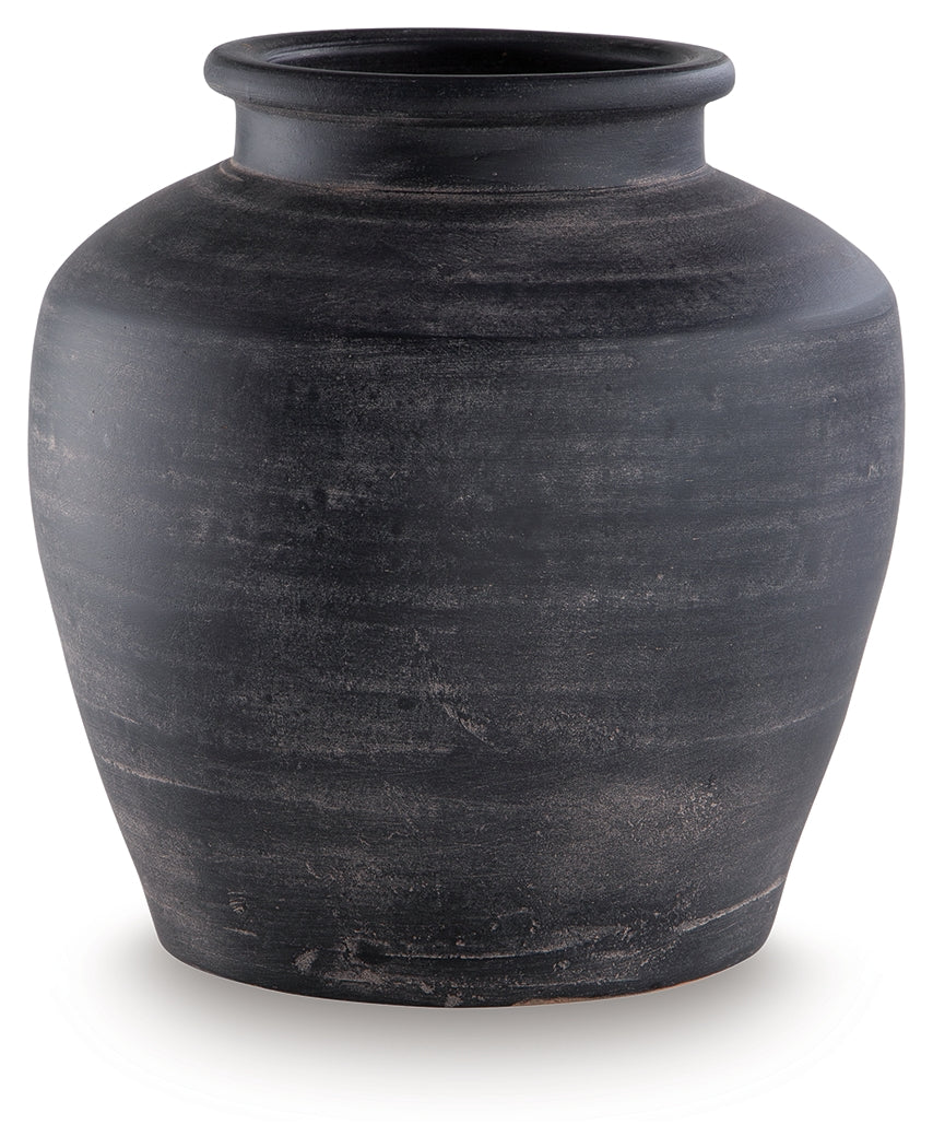 Meadie Distressed Black Vase - Ornate Home