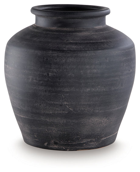 Meadie Distressed Black Vase - Ornate Home