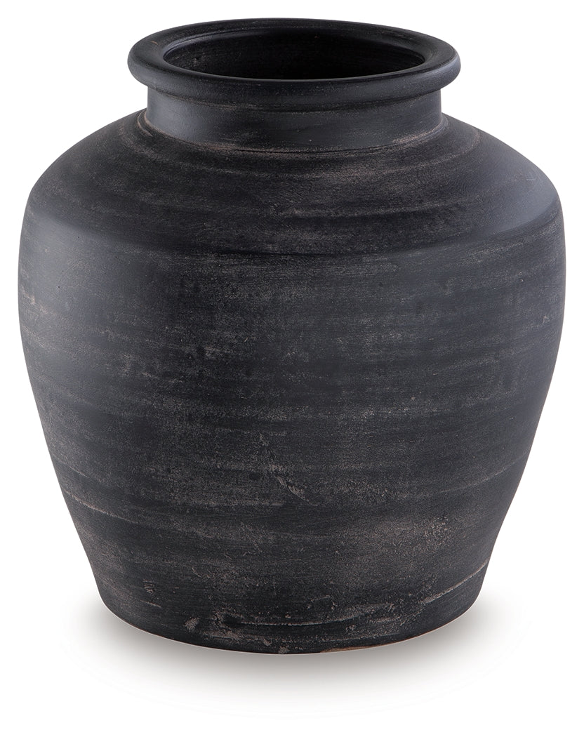 Meadie Distressed Black Vase - Ornate Home