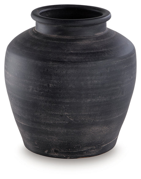 Meadie Distressed Black Vase - Ornate Home