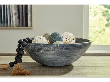 Meadie Distressed Blue Bowl - Ornate Home