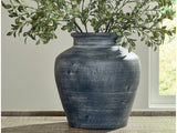 Meadie Distressed Blue Vase 12" - Ornate Home