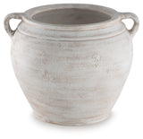 Meadie Distressed White Vase - Ornate Home