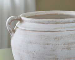 Meadie Distressed White Vase - Ornate Home