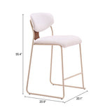 Meadow Cloud White Counter Stool (Set of 4)
