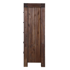 Meadow Five Drawer Solid Wood Chest in Brick Brown - Ornate Home