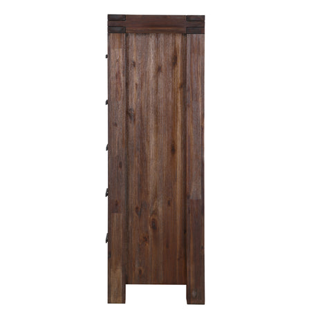 Meadow Five Drawer Solid Wood Chest in Brick Brown - Ornate Home