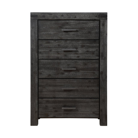 Meadow Five Drawer Solid Wood Chest in Graphite - Ornate Home