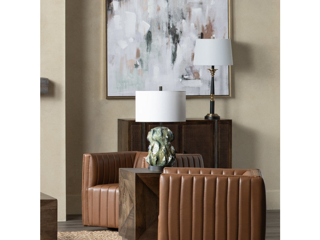 Meadow Green/Taupe/Navy Table Lamp - Ornate Home