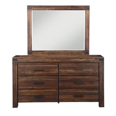 Meadow Six Drawer Solid Wood Dresser in Brick Brown - Ornate Home