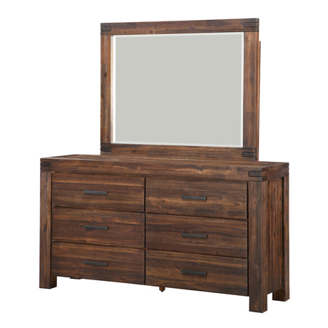 Meadow Six Drawer Solid Wood Dresser in Brick Brown - Ornate Home