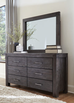 Meadow Six Drawer Solid Wood Dresser in Graphite - Ornate Home