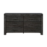 Meadow Six Drawer Solid Wood Dresser in Graphite - Ornate Home