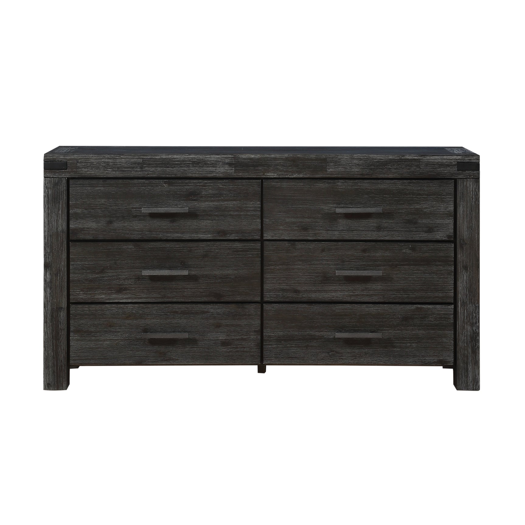 Meadow Six Drawer Solid Wood Dresser in Graphite - Ornate Home
