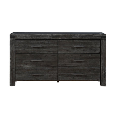 Meadow Six Drawer Solid Wood Dresser in Graphite - Ornate Home