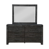 Meadow Six Drawer Solid Wood Dresser in Graphite - Ornate Home