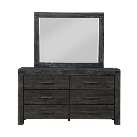 Meadow Six Drawer Solid Wood Dresser in Graphite - Ornate Home