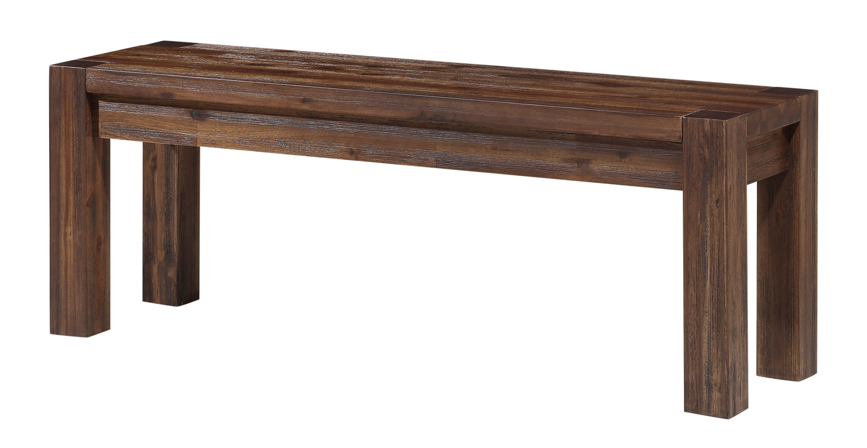 Meadow Solid Wood Bench in Brick Brown - Ornate Home