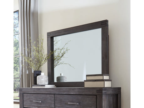 Meadow Solid Wood Beveled Glass Solid Wood Mirror in Graphite - Ornate Home