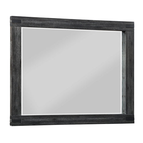 Meadow Solid Wood Beveled Glass Solid Wood Mirror in Graphite - Ornate Home