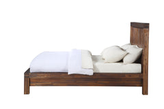 Meadow Solid Wood California King Platform Bed in Brick Brown - Ornate Home