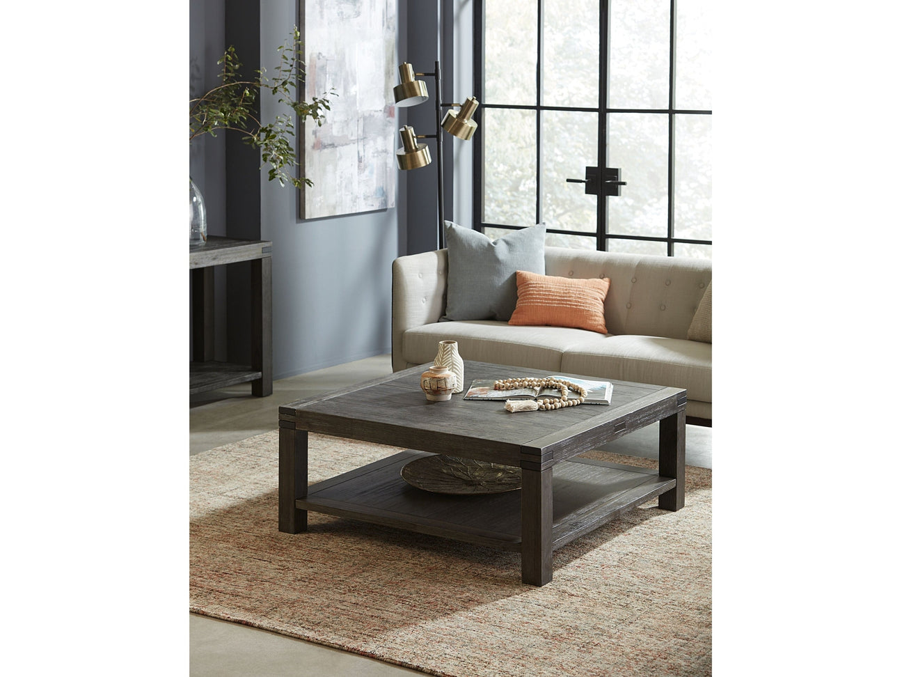 Meadow Solid Wood Coffee Table in Graphite - Ornate Home