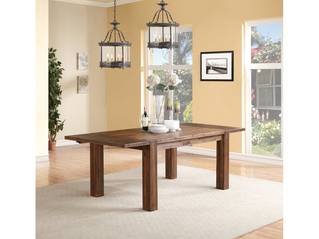 Meadow Solid Wood Extending Dining Table in Brick Brown - Ornate Home