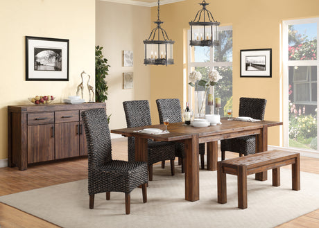 Meadow Solid Wood Extending Dining Table in Brick Brown - Ornate Home