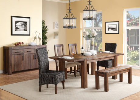 Meadow Solid Wood Extending Dining Table in Brick Brown - Ornate Home