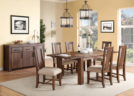 Meadow Solid Wood Extending Dining Table in Brick Brown - Ornate Home