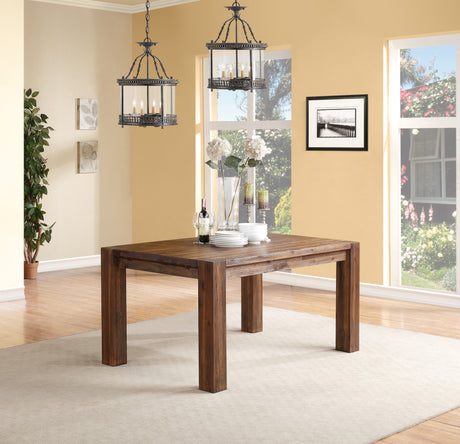 Meadow Solid Wood Extending Dining Table in Brick Brown - Ornate Home
