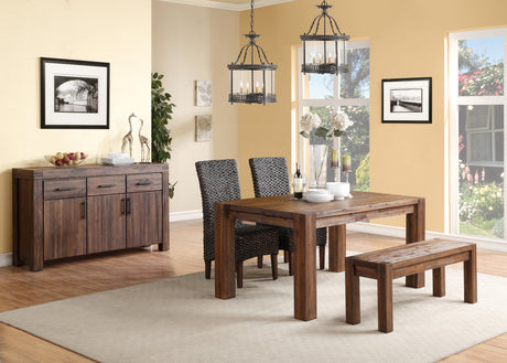 Meadow Solid Wood Extending Dining Table in Brick Brown - Ornate Home