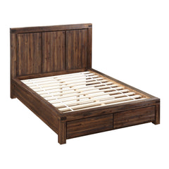 Meadow Solid Wood Footboard Eastern King Storage Bed in Brick Brown - Ornate Home