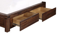 Meadow Solid Wood Footboard Full Storage Bed in Brick Brown - Ornate Home