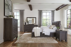 Meadow Solid Wood Footboard Full Storage Bed in Graphite - Ornate Home