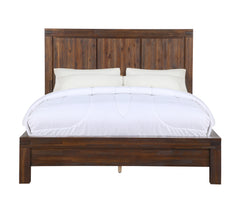 Meadow Solid Wood Full Platform Bed in Brick Brown - Ornate Home