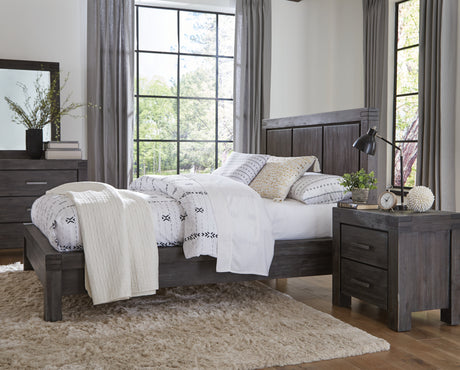 Meadow Solid Wood Platform California King Bed in Graphite - Ornate Home