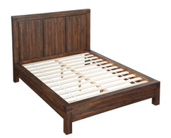 Meadow Solid Wood Queen Platform Bed in Brick Brown - Ornate Home