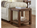 Meadow Solid Wood Rectangular Side Table in Brick Brown - Ornate Home