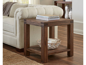 Meadow Solid Wood Rectangular Side Table in Brick Brown - Ornate Home
