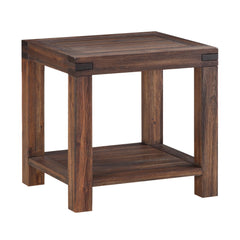 Meadow Solid Wood Rectangular Side Table in Brick Brown - Ornate Home