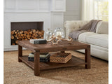Meadow Solid Wood Square Coffee Table in Brick Brown - Ornate Home