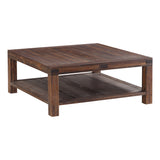 Meadow Solid Wood Square Coffee Table in Brick Brown - Ornate Home