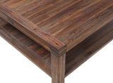 Meadow Solid Wood Square Coffee Table in Brick Brown - Ornate Home