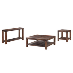 Meadow Solid Wood Square Coffee Table in Brick Brown - Ornate Home