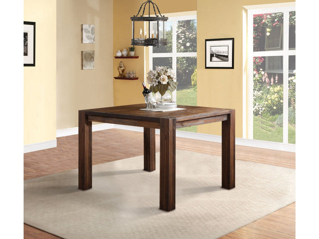 Meadow Solid Wood Square Counter Table in Brick Brown - Ornate Home