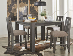 Meadow Solid Wood Square Counter Table in Graphite - Ornate Home