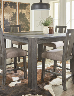 Meadow Solid Wood Square Counter Table in Graphite - Ornate Home