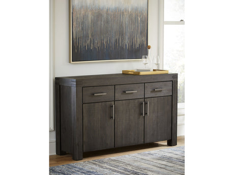 Meadow Solid Wood Three Drawer Three Door Sideboard in Graphite - Ornate Home