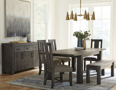 Meadow Solid Wood Three Drawer Three Door Sideboard in Graphite - Ornate Home
